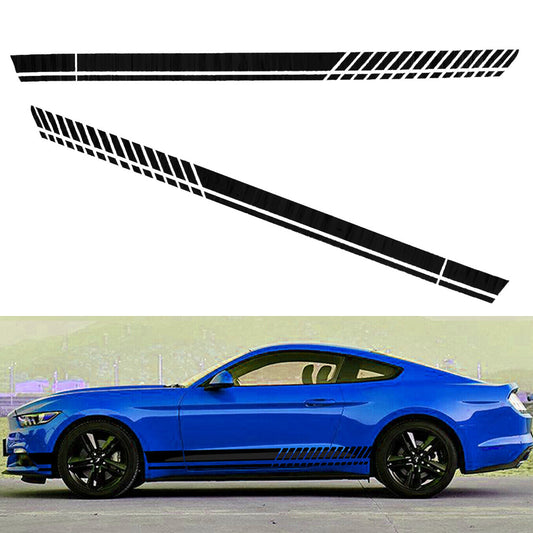 Pair Side Door Fender Skirt Racing Stripes Decal Sticker Fit for Ford for Mustang zy