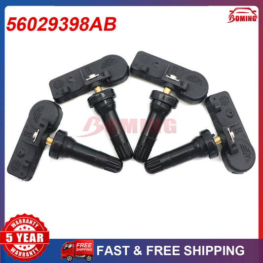 4 new TPMS tire pressure sensors 56029398AB for Chrysler , for Jeep , and for Dodge 68241067AB.