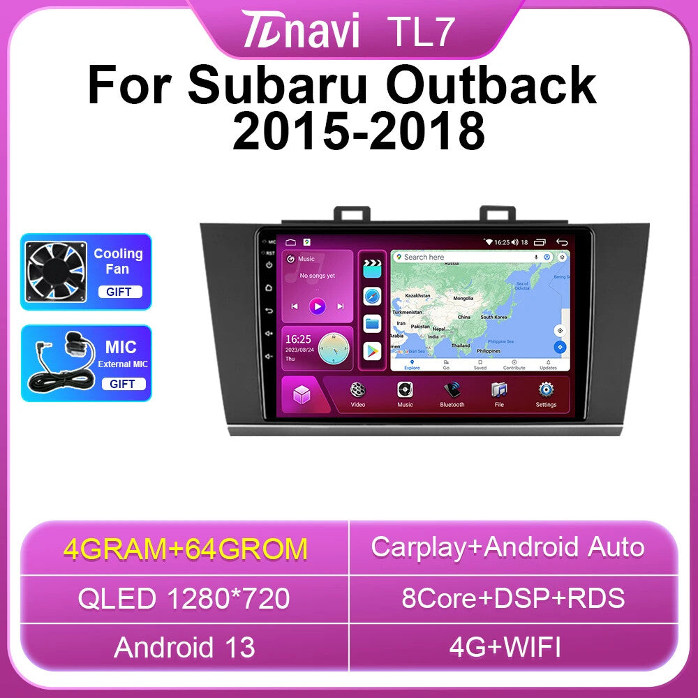 for Subaru Outback Legacy 2015-2018 GPS Android Carplay Car Radio Player Screen