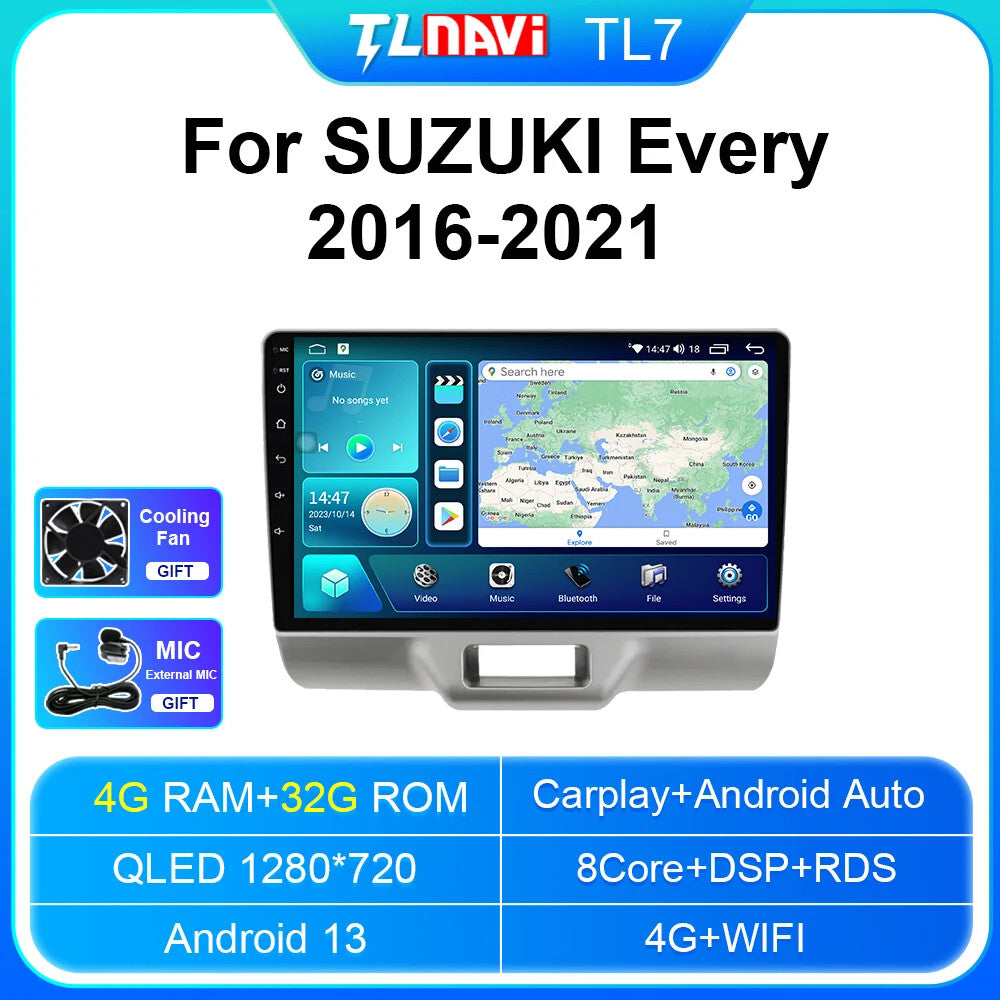 for Suzuki Every da17 2016-2021 Car Stereo Radio CarPlay GPS Multimedia Player