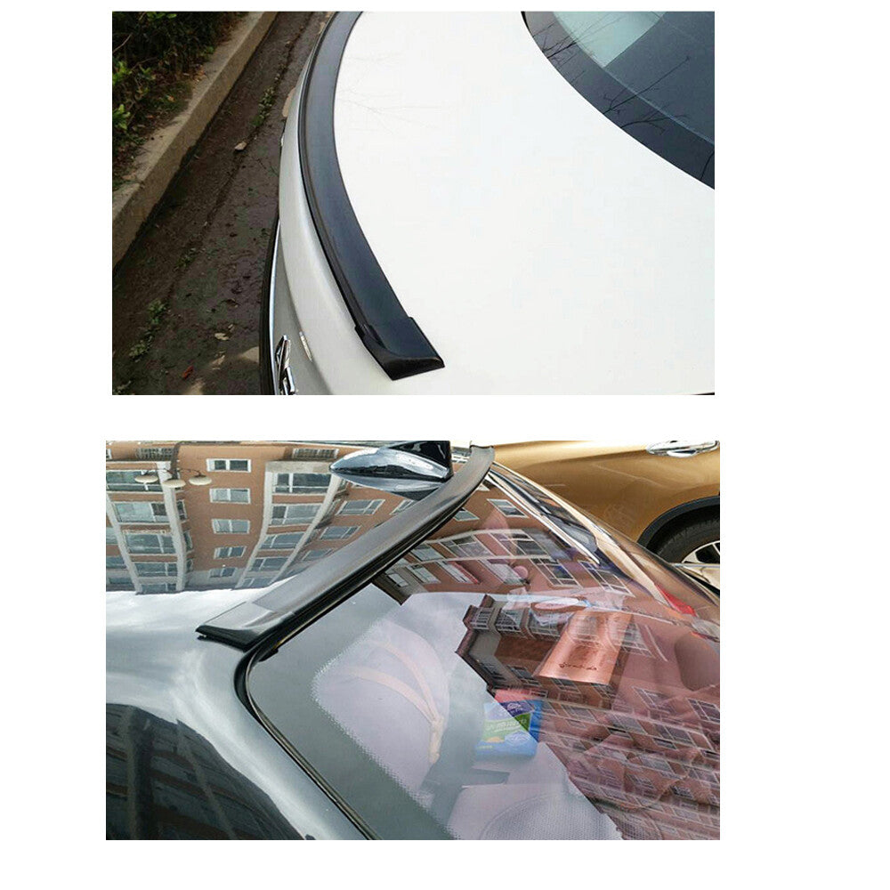 1 piece matte black 4.9-foot car trunk boiler roof lip, rear wing trim, and spoiler.