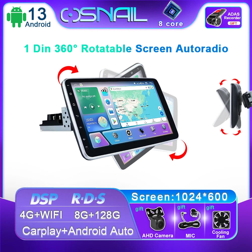 360¡ã Rotation Screen Autoradio GPS CarPlay Android Car Radio Multimedia Player