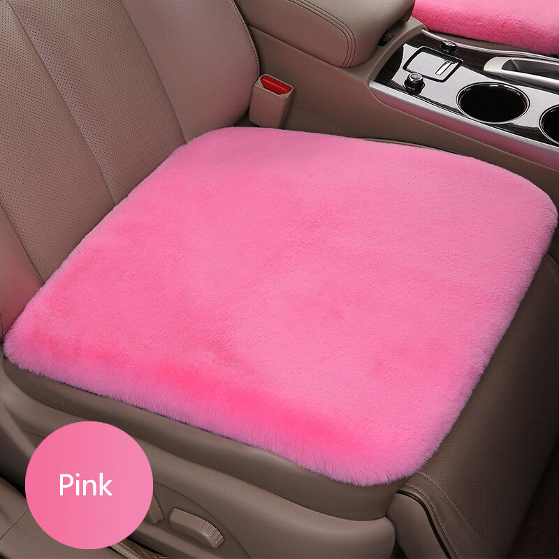 1Pc Car for Seat Cover Front Cushion Plush Soft Comfort Pad Protector Mat Warm Pink