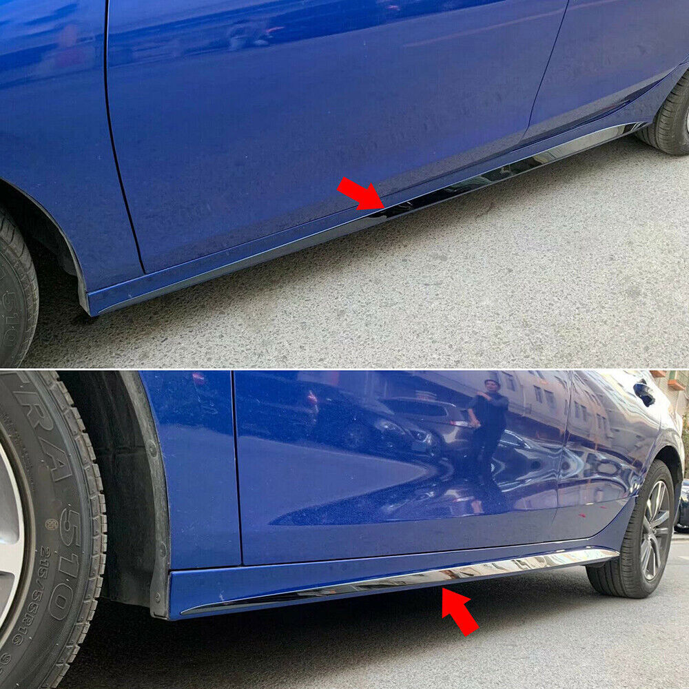 for Honda for Civic 2022-2023 Black Stainless Steel Side Door Body Skirt Cover Trim
