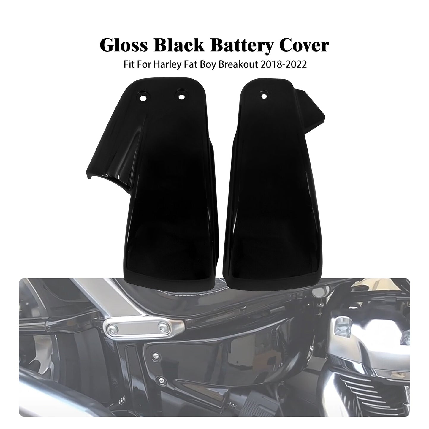 Gloss Black Battery Side Fairing Cover Fit for Harley Fat Boy Breakout 2018-2023