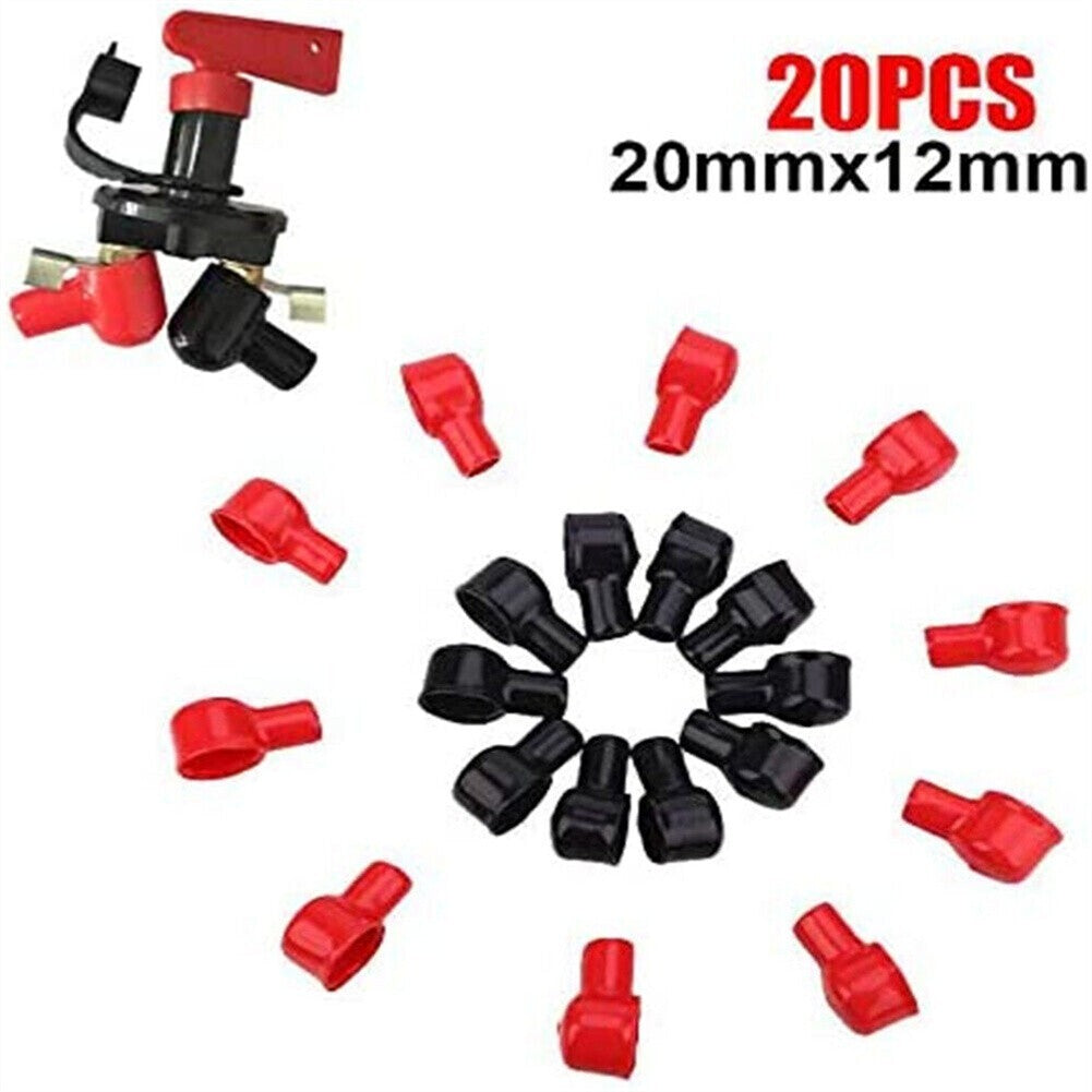 20-Piece Pack of Battery Terminal Cover Shoes, Insulation Protection, Lug Caps, 12x20mm - new