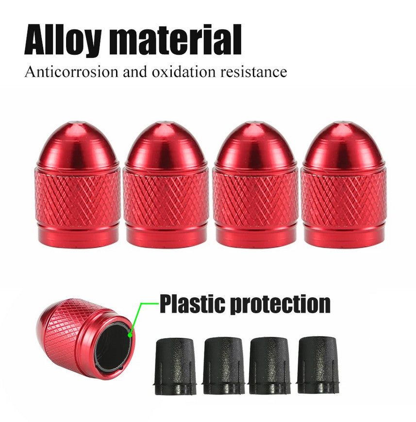 4-piece car tire valve cover rod air dust cover dustproof red rocket for Honda for Suzuki