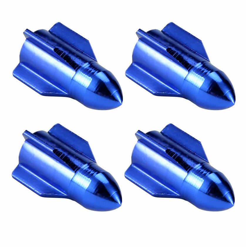 4-piece car tire valve cover rod air dust cover red bullet for Chevrolet