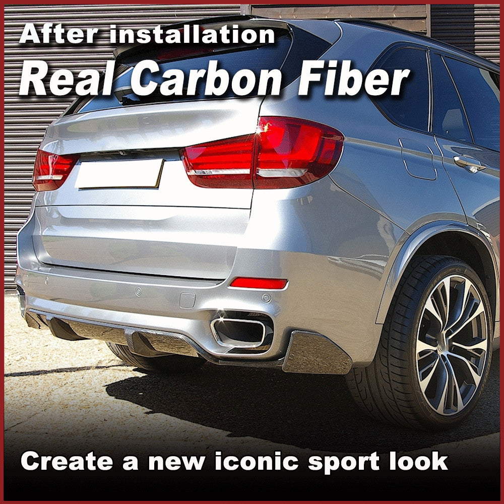Fit for BMW F15 X5 M-Tech 14-18 REAL Carbon Rear Bumper Splitters Apron Flaps