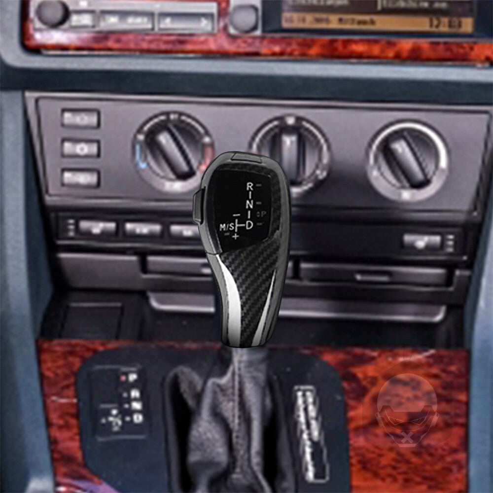 Carbon LED Gear Shift Knob Red Start Button Cover for BMW 5 Series E39 1997-2002