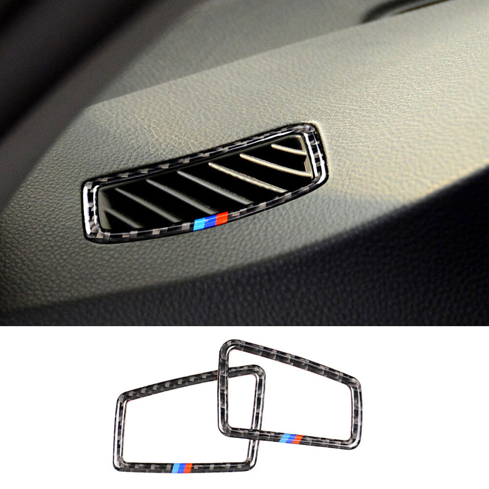 2¡ÁCarbon Fiber Dashboard Side Air Vent Outlet Cover for BMW 3 Series E90 2005-12