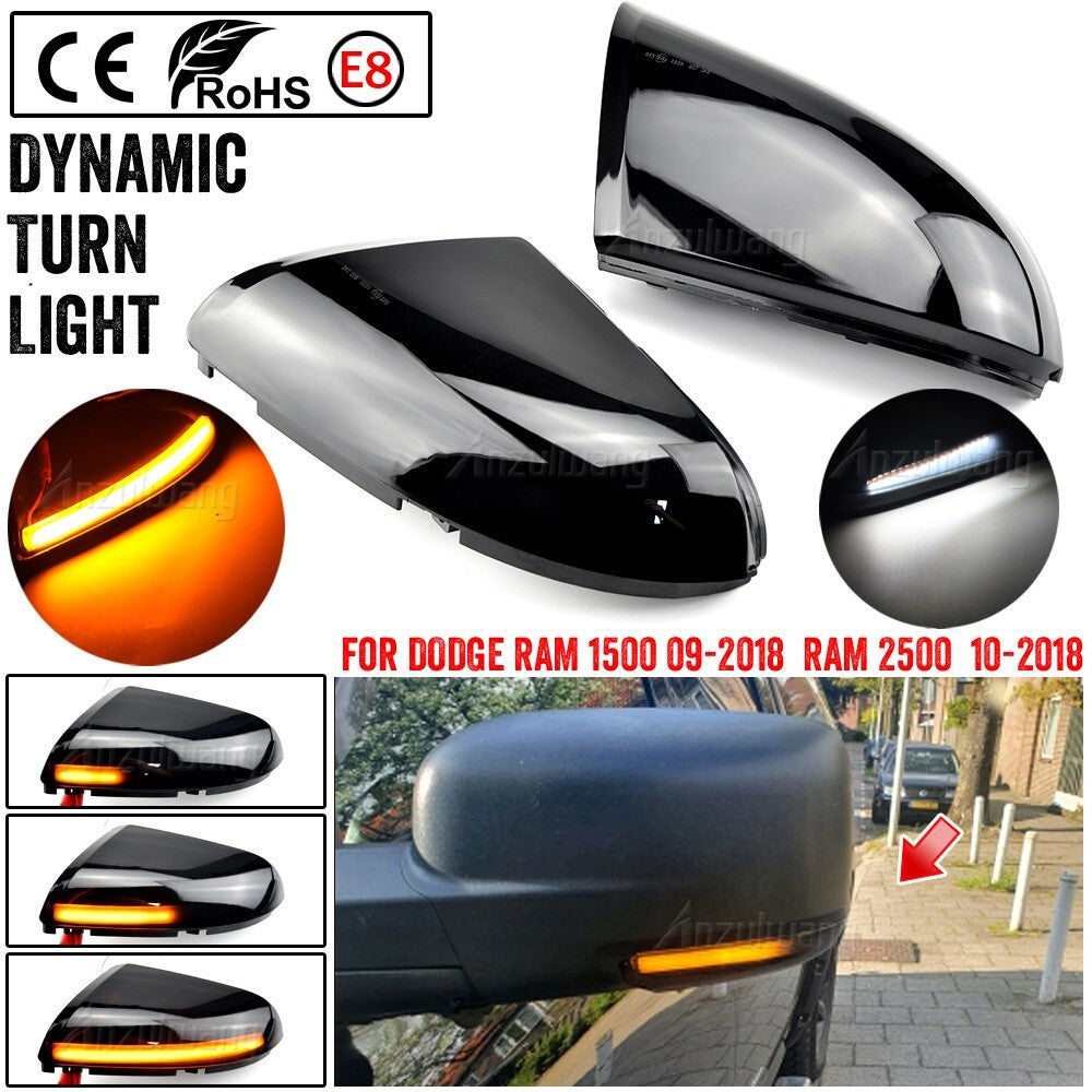 Dynamic Side Turn Signal Light For 2009-2018 for Dodge for Ram 1500 2500