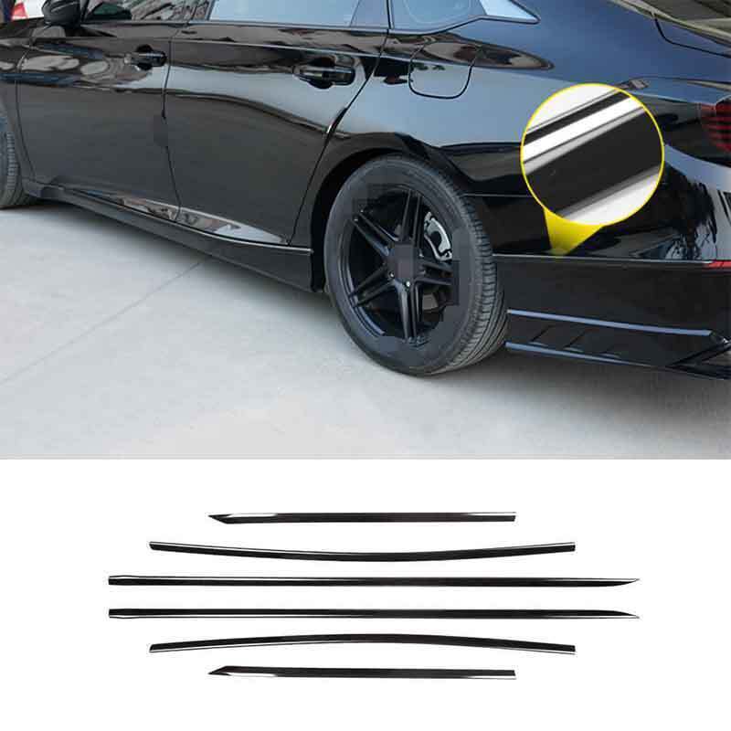 for Honda Accord 2020-2022 Black Steel Side Door Body Guard Molding Cover Trims