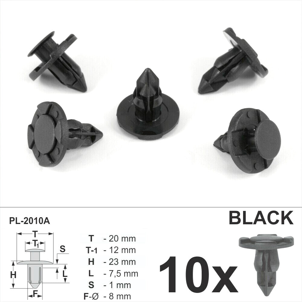 10X Bumper Shield Protector Push Rivet Clips Fasteners Fit for Nissan 0155309321