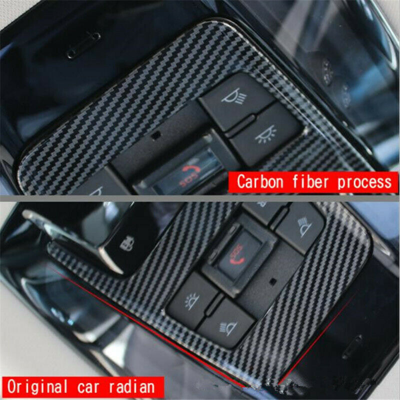 Carbon Fiber Inne Front Reading Lamp Light Frame Trim for Toyota Venza 2021-2023