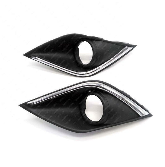 Pair Front bumper Fog Lamp Chrome Cover Bezels for Mitsubishi Outlander 2016-18
