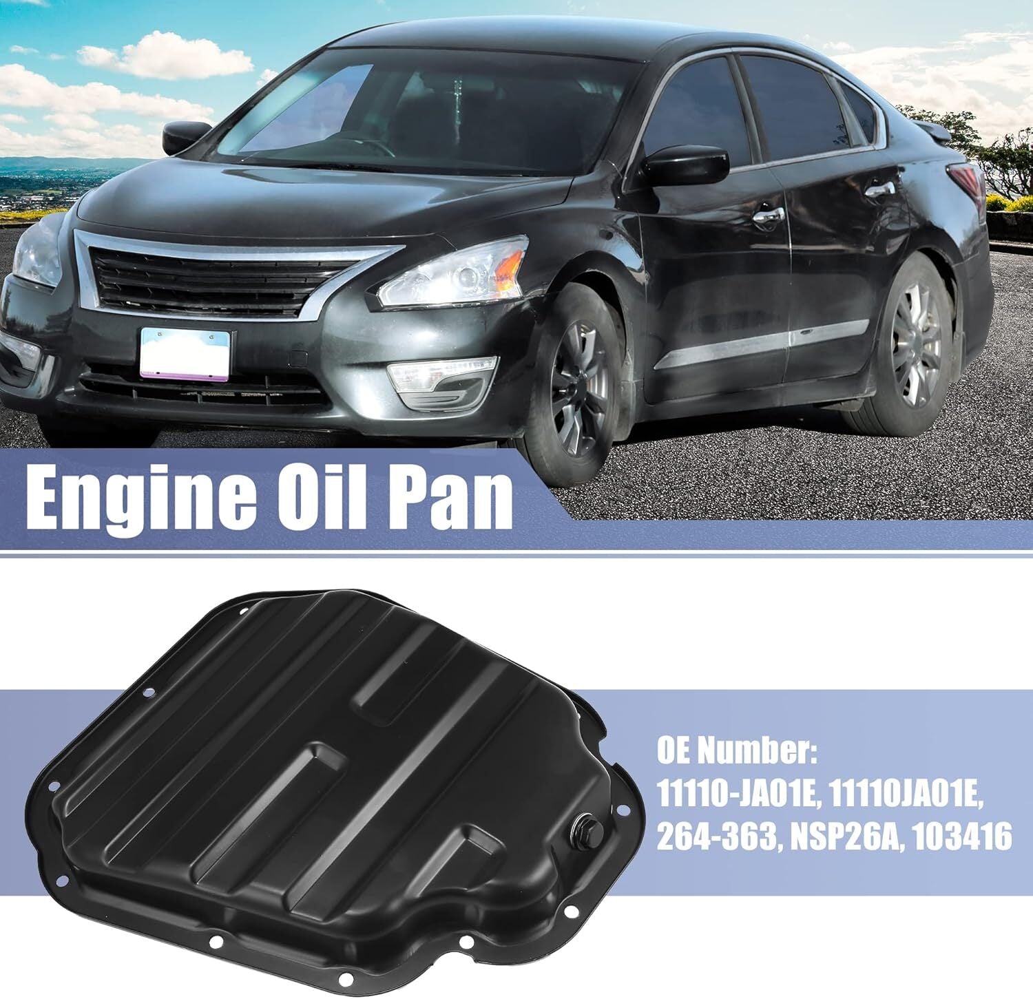 for Nissan Altima 2009-2013 L4 2.5L 11110-JA01E Lower Engine Oil Pan w/ Gasket