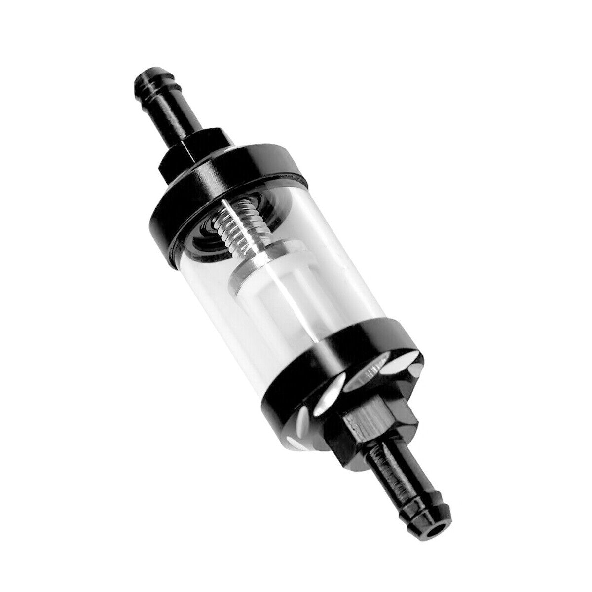 Universal 8mm straight-through reusable motorcycle glass fuel filter for gas and gasoline