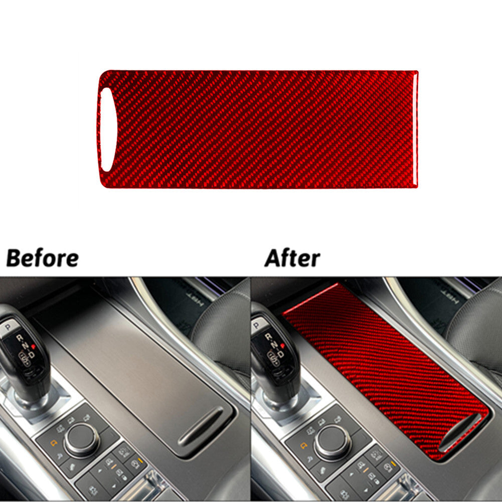 Red Carbon Fiber Cup Holder Panel Cover Trim For Land for Range Rover Sport 2014-17