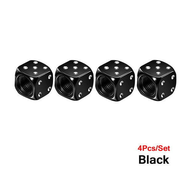 4-piece car tire valve cover rod air dust cover dice black for Lexus for Infiniti