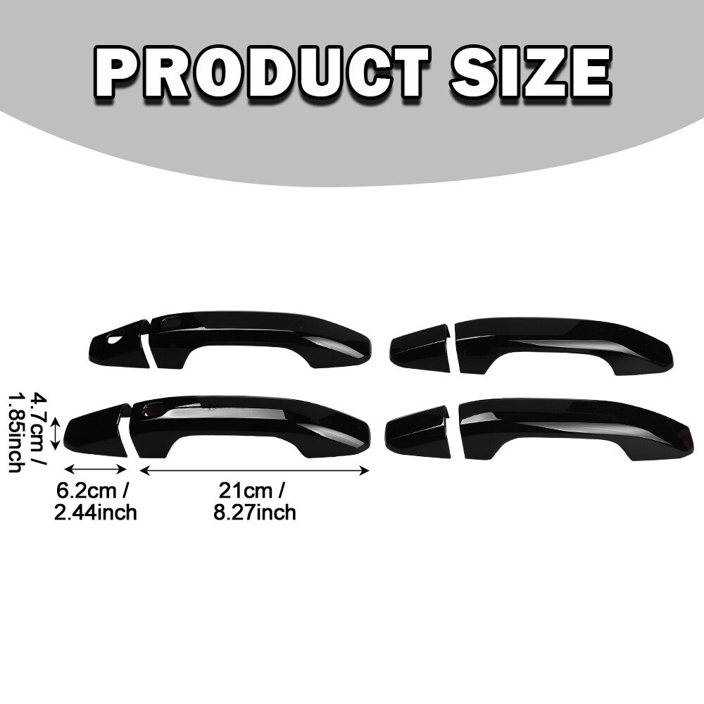 4xGlossy Black Door Handle Overlay Covers for 19-25 Silverado 1500 2500 3500