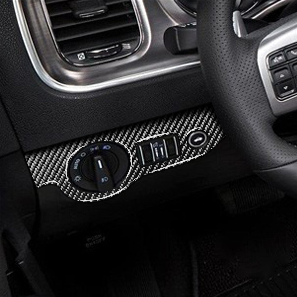 Carbon Fiber Headlight Decor Trim Cover for Dodge for Challenger 2015-2020