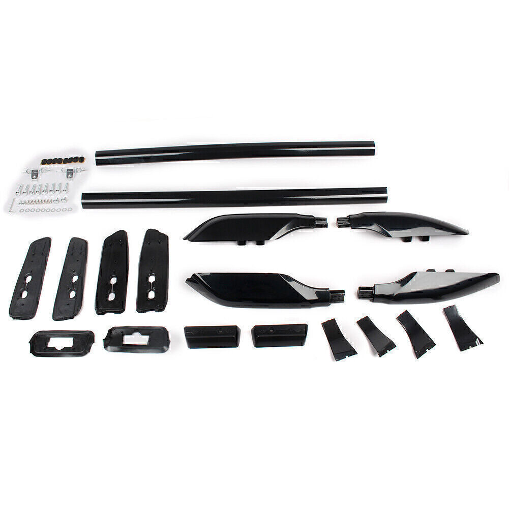 for Toyota Prado FJ150 2010-21 Roof Rack Rail Side Luggage Carrier Bars Black 2X