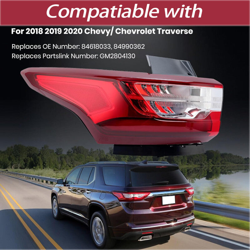 For 2018 - 2021 for Chevrolet Traverse Led Tail Light Lamp Left Driver Side 84990362