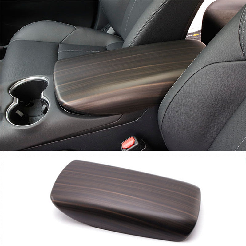 Wood Grain Central Armrest Box Decor Panel Trim Cover for Toyota Venza 2021-2023
