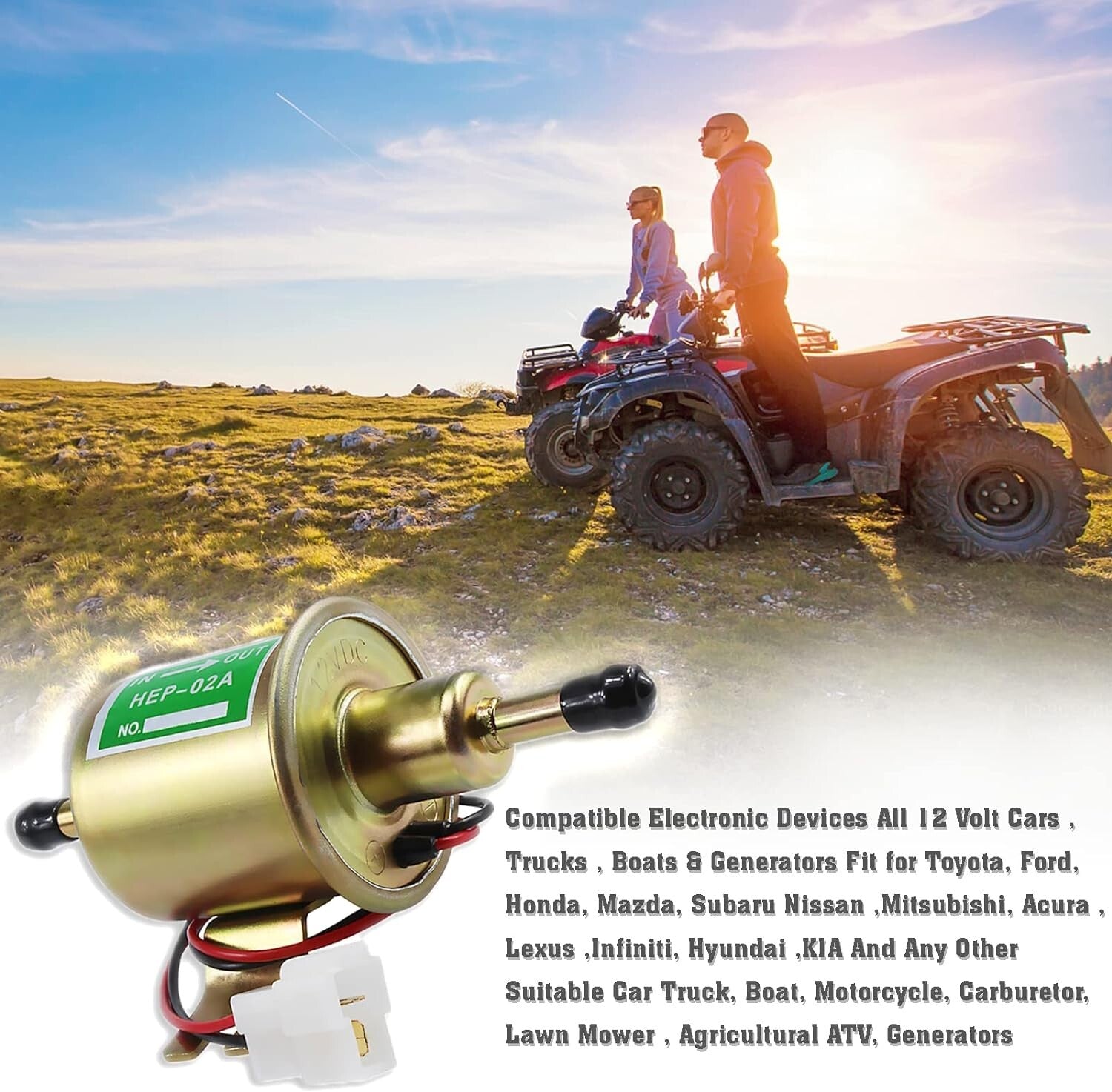 HEP-02A 2.5-4 PSI Metal Solid Gasoline Diesel Engine Motorcycle Carburetor Lawn