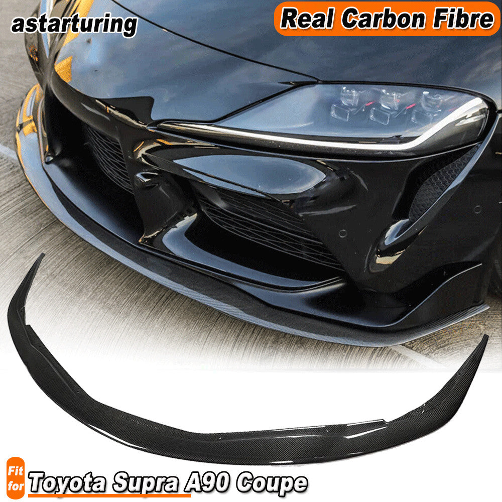 Fit for Toyota Supra A90 GR Coupe Real Carbon Front Bumper Lip Spoiler Splitters