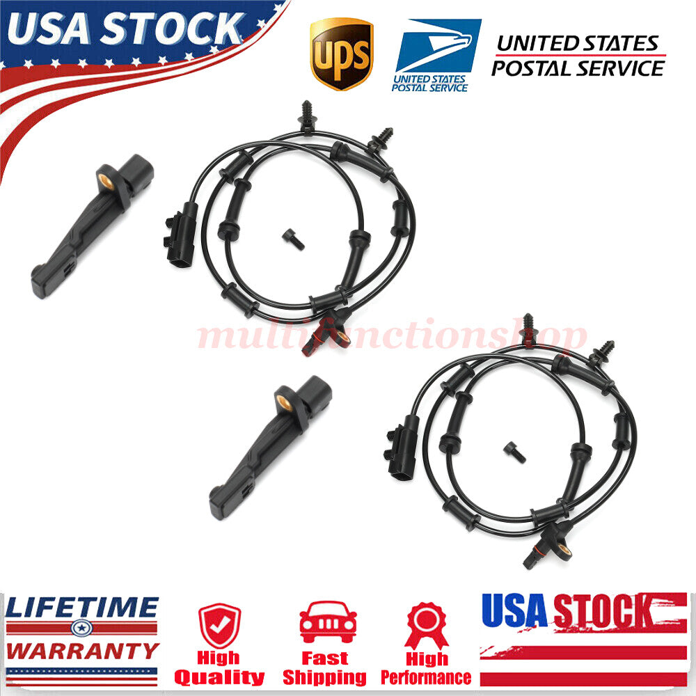 4-piece set of front, rear, and left ABS wheel speed sensors for Jeep for Wrangler 3.6L (2007-17)