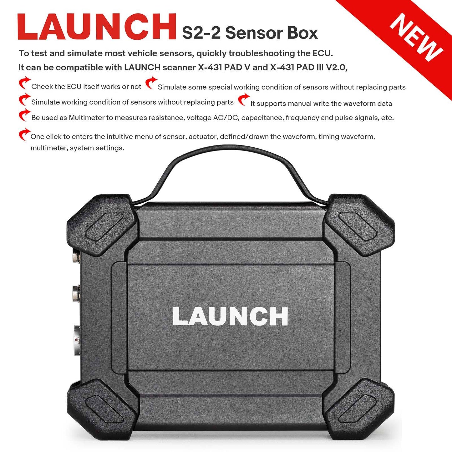 LAUNCH S2-2 Sensor Box 2 Channel Sensor Simulator Tester FOR X-431 PAD V,PAD III