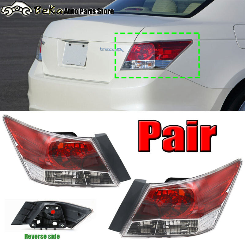 2-Piece Set for 2008-2012 for Honda Accord 4-Door Sedan Taillights (LHRH Passenger Side)