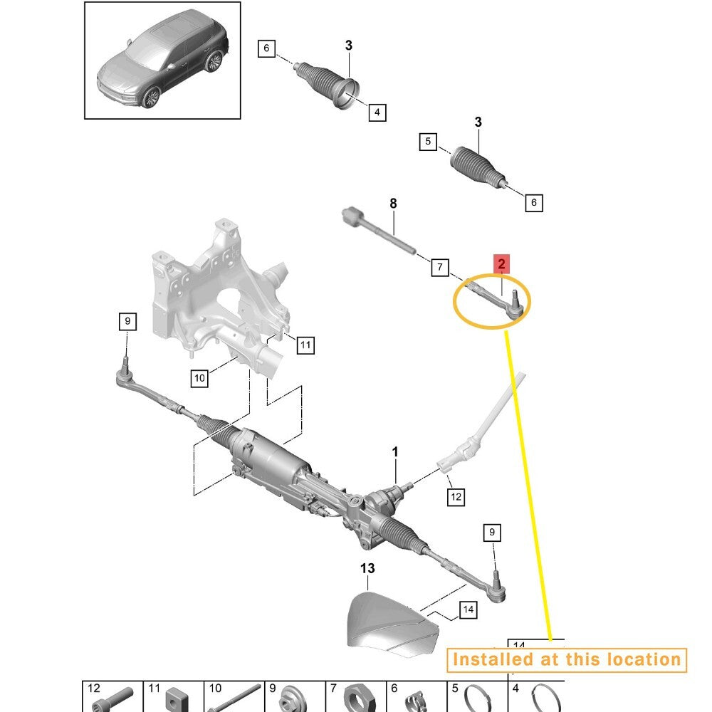 Equipment Manufacturer  for Porsche for Cayenne Outer Tie Stick Ball Joint: 958423811A