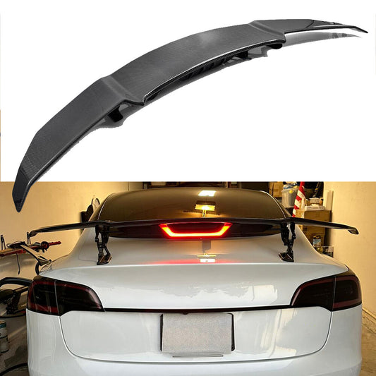 Carbon Fiber Electric Automatic Lift Tail Spoiler Wing for 17-24 for Tesla Model 3