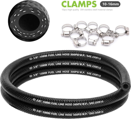 3/8 inch fuel line hose push-lock NBR rubber 300PSI 3/8 fuel injection hose