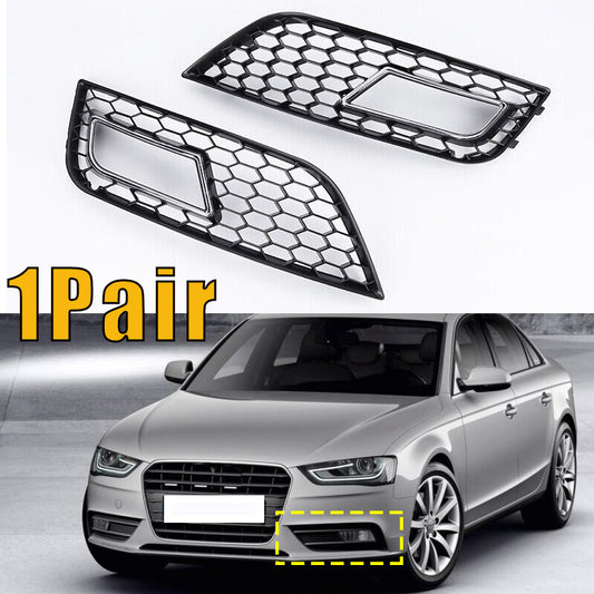 2x for Audi A4 B8.5 Facelift Models 13-16 Fog Light Cover Grille Honeycomb Hood