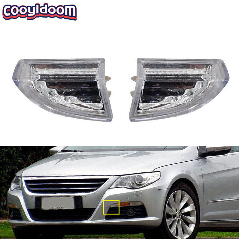 A pair of front turn signal light housings without bulbs for Volkswagen for Passat CC 2009 - 2012