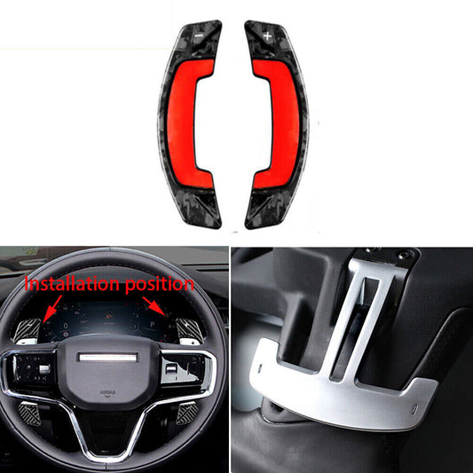 For LR for Range Rover 2021-23 Forged Carbon Steering Wheel Paddle Shifter Cover 2x