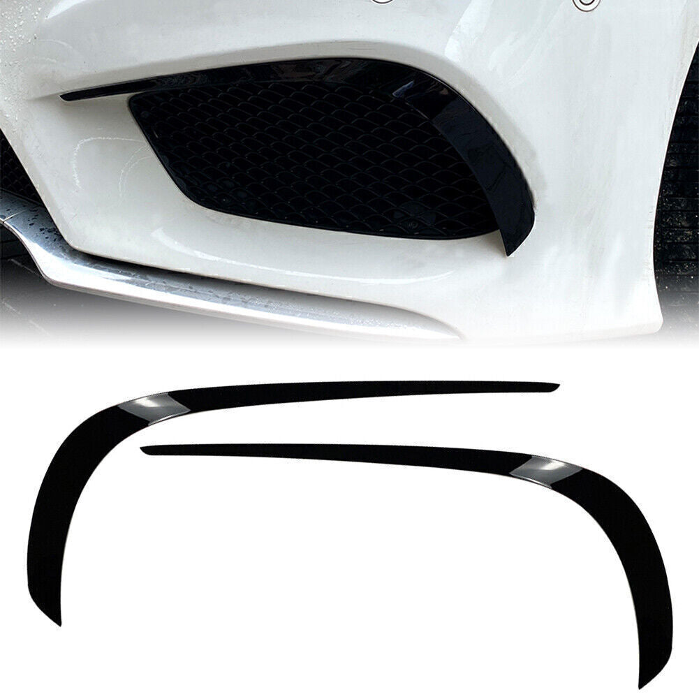Front Bumper Lip Splitter Spoiler Black for Benz E-Class W212 Facelift 2013-2016