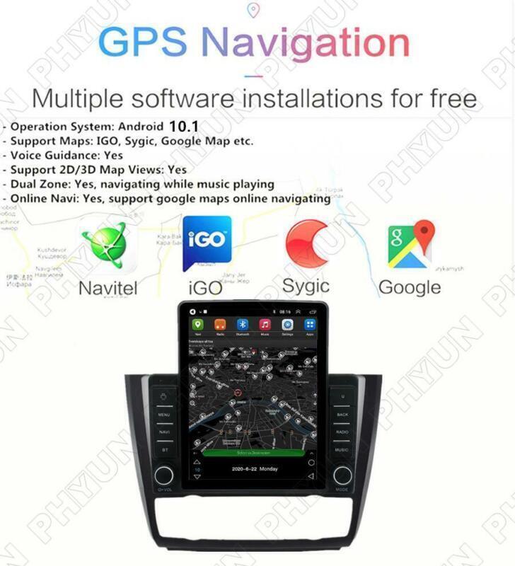Android 9.5 Radio Stereo GPS Nav WIFI for BMW 1 Series E88 E82 E81 E87 Auto AC