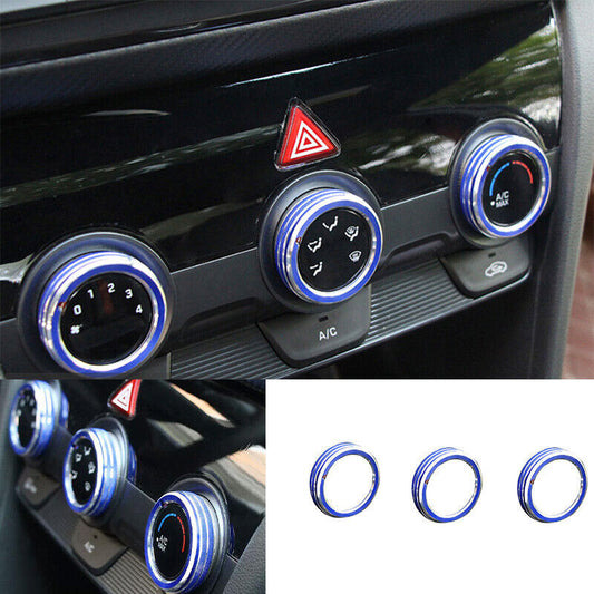 for Hyundai for Elantra 2019-2020 Aluminum Blue Central Console AC Knob Cover Trim3