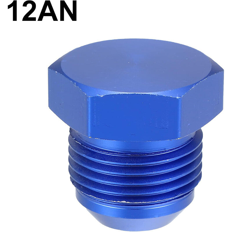 12AN Male Flare Bolt Blanking Plug End Cap Lock Nut Fitting Adapter Hex Blue