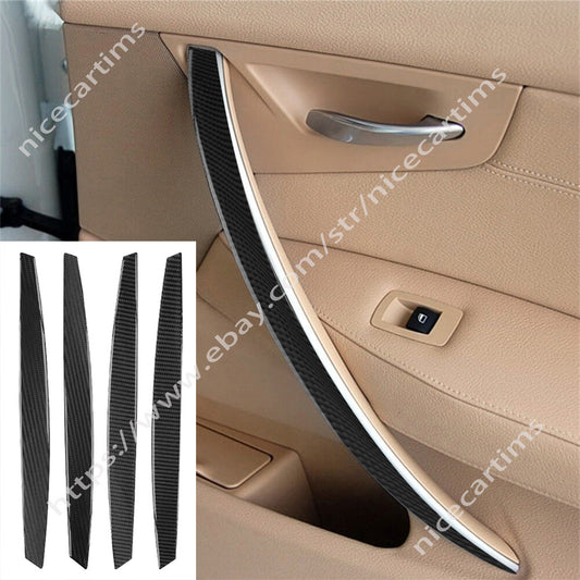 Carbon Fiber Interior Door Armrest Handle Panel Cover Fit for BMW X3 E83 2004-10