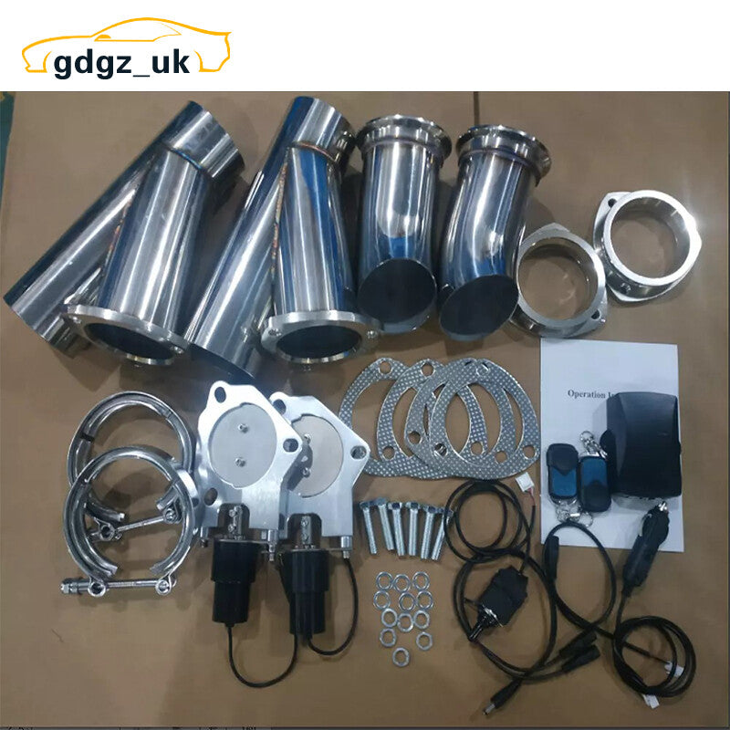 2/2in Electric Exhaust Control Valve E-Motor Pipe kit Manual and Remote Switch