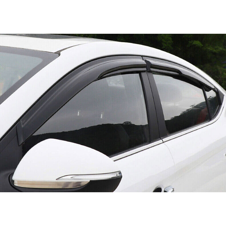 4x for Hyundai for Elantra 2017-20 Black Window Visor Vent Shade Sun Rain Guard Trim