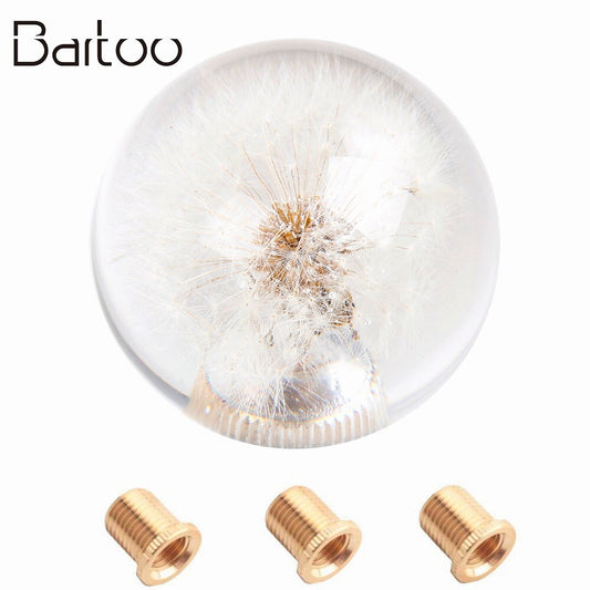 Shift Knob Universal Racing Crystal Ball Dandelion Real Flowers Shift Head 70MM
