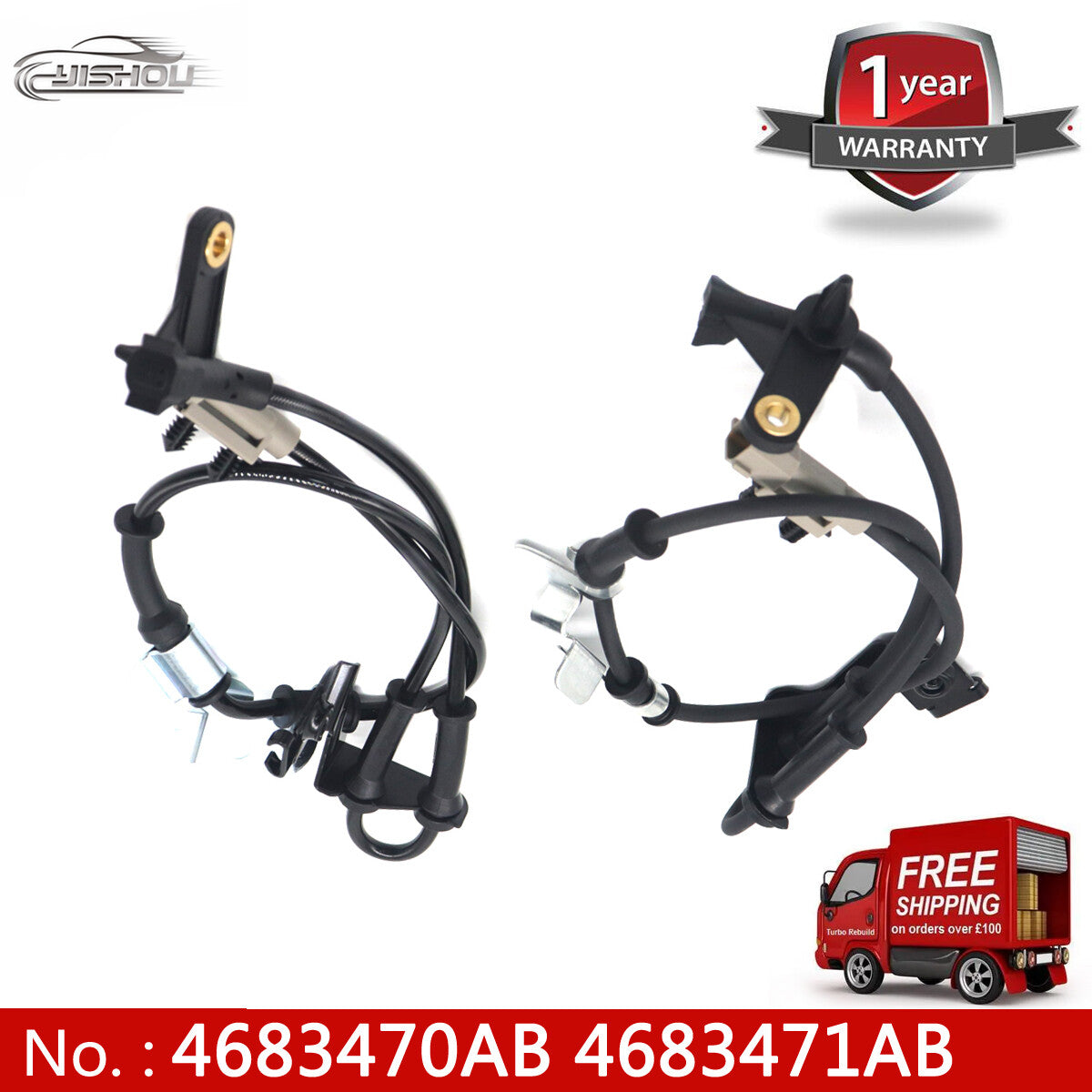 Suitable for GRAND VOYAGER TOWN COUNTRY Front Left and Right ABS Wheel Speed Sensors (2 Pieces)