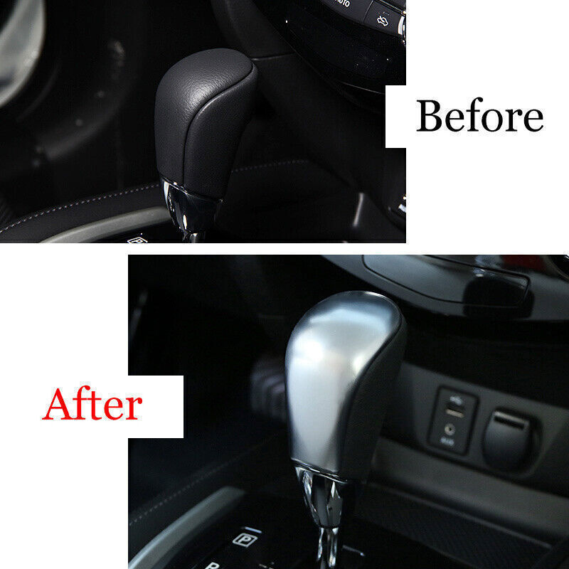 Car Gear Shift Knob Head Cover Trim Inner for Nissan Murano 2015-21 Silver Matte